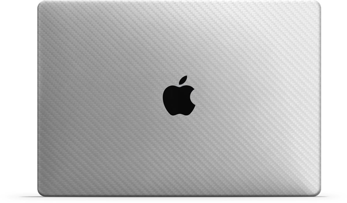MacBook Air 13.6’’ [2022 Met Apple M2 chip] Skin Carbon Wit - 3M Sticker - Wrap - Carbon - Cover